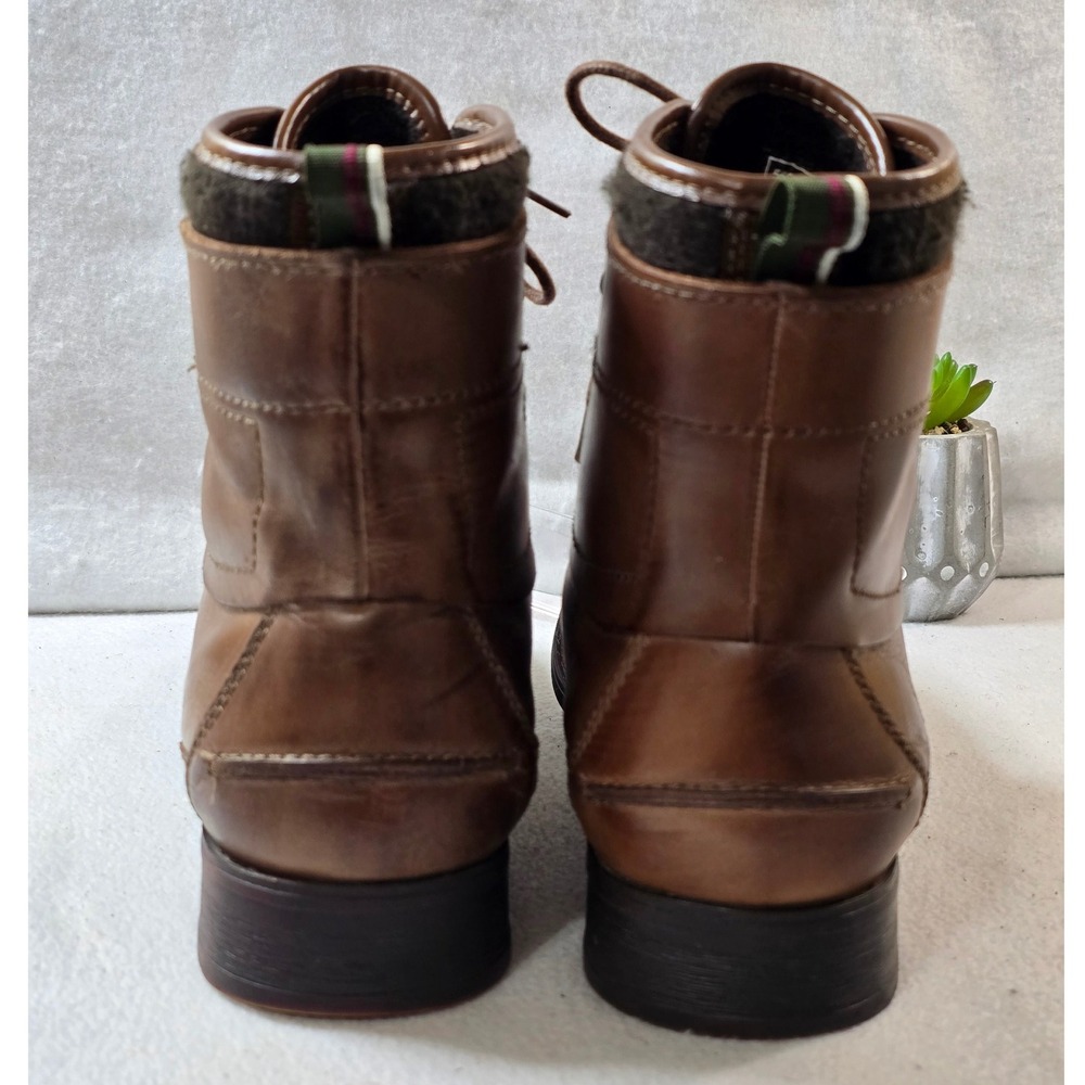 ZARA MAN Leather Lace Up Ankle Boots Brown Cap Toe Size 10/ 43 EU - Picture 6 of 11